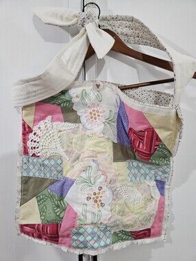 Handmade Patchwork Quilted Tote Bag in Pink